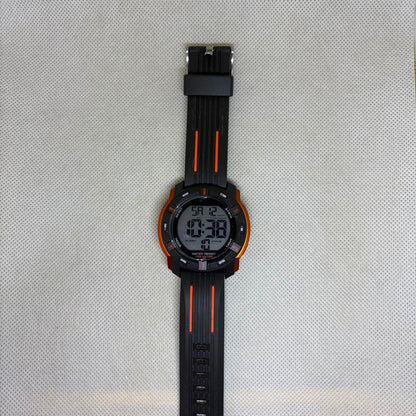 10-Atmosphere Water-Resistant Digital Watch Black/Orange