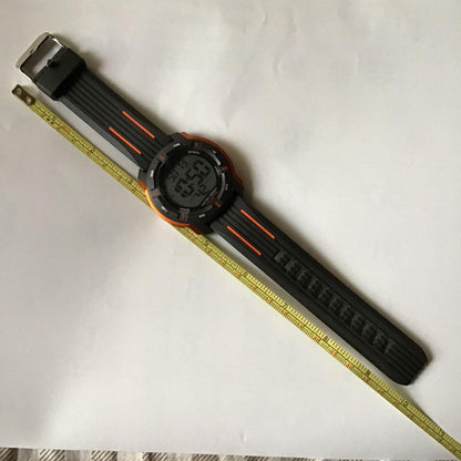 10-Atmosphere Water-Resistant Digital Watch Black/Orange