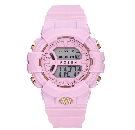TEDONG Women's Digital Watch with Multiple Functions Pink
