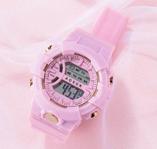 TEDONG Women's Digital Watch with Multiple Functions Pink