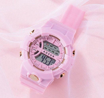 TEDONG Women's Digital Watch with Multiple Functions Pink
