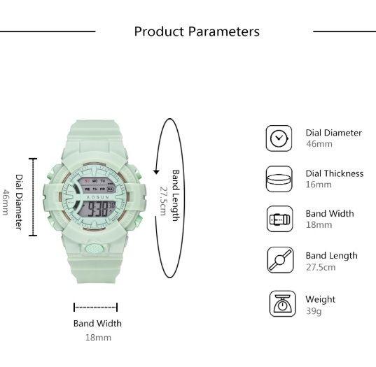 TEDONG Women's Digital Watch with Multiple Functions Pink