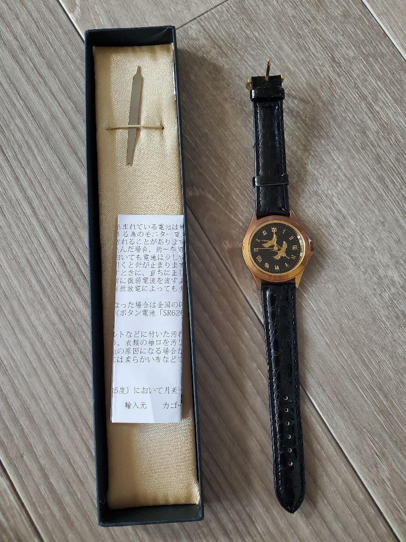 Black Leather Bird Design Watch Men