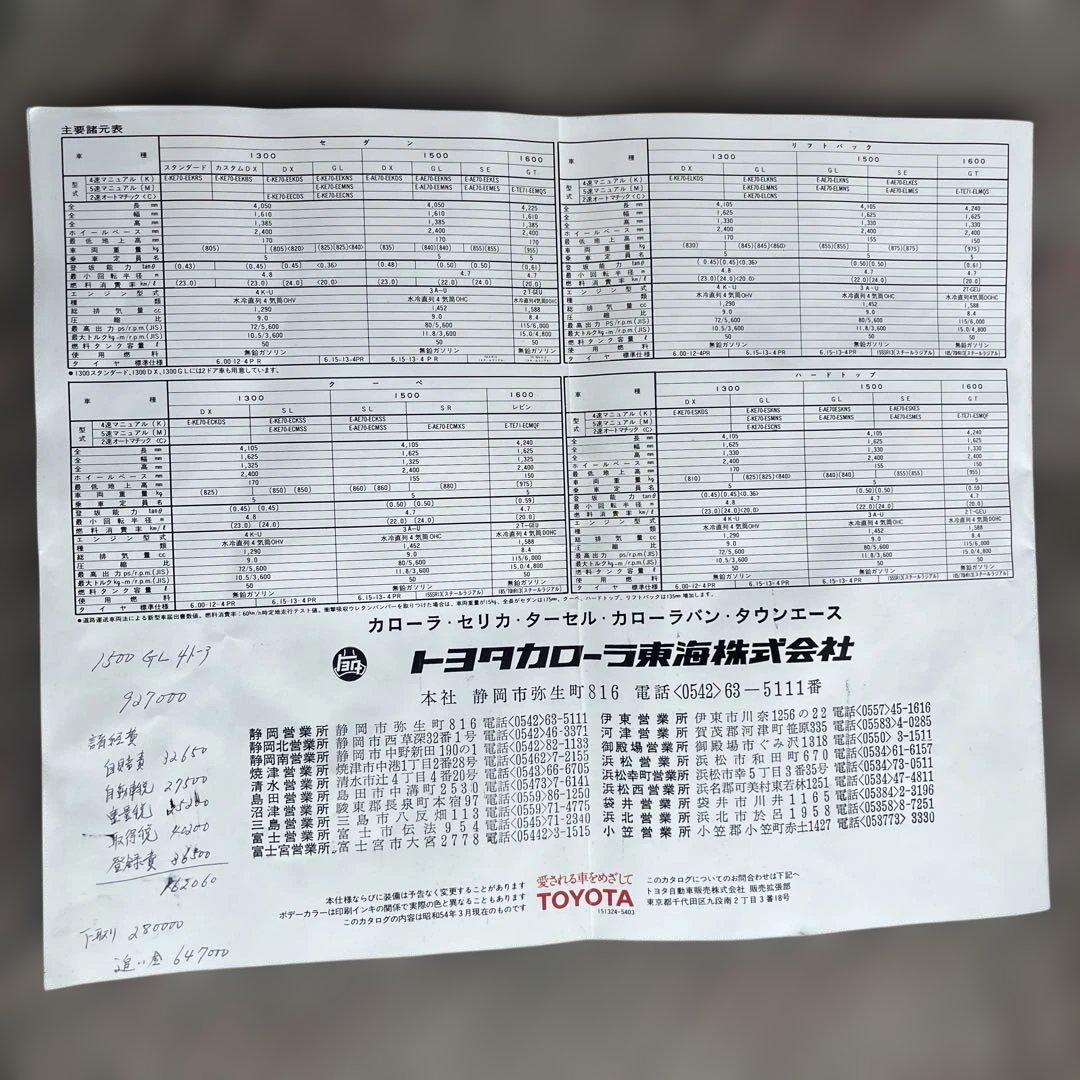 Toyota Corolla 1980s Catalog