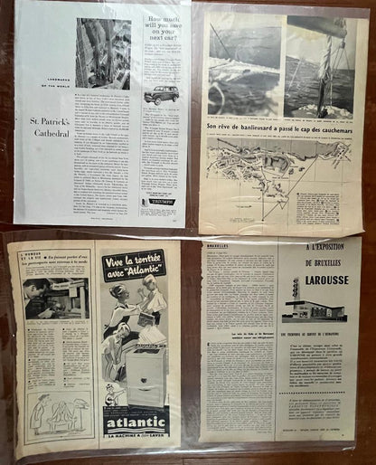 SAVIGNAC Savignac Mobil 1 Illustration Advertisement 1950s 4-Piece