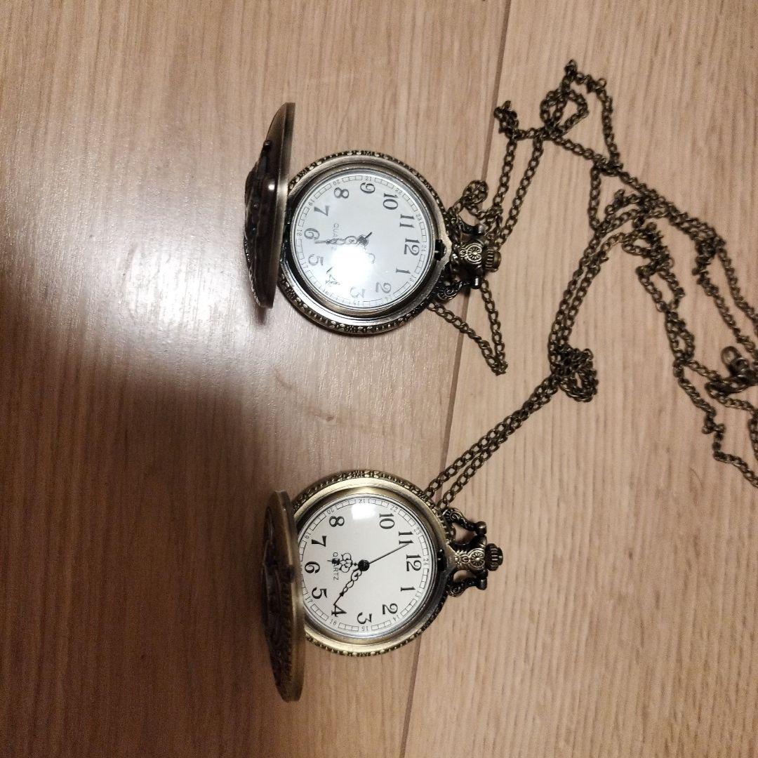 Steampunk-style Pocket Watch 2-set, Animated Work, Pirate King, Train Enthusiast