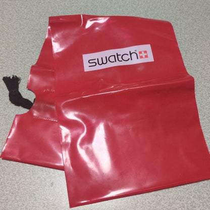 Red Swatch Vinyl Bag with Tassel and Storage Pouch