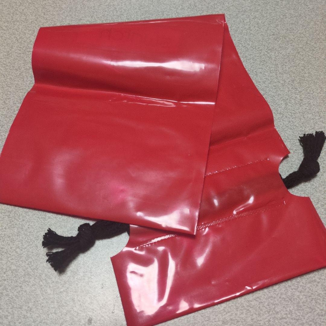 Red Swatch Vinyl Bag with Tassel and Storage Pouch