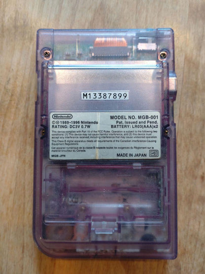Game Boy Pocket Clear Purple (with 1 Cartridge)
