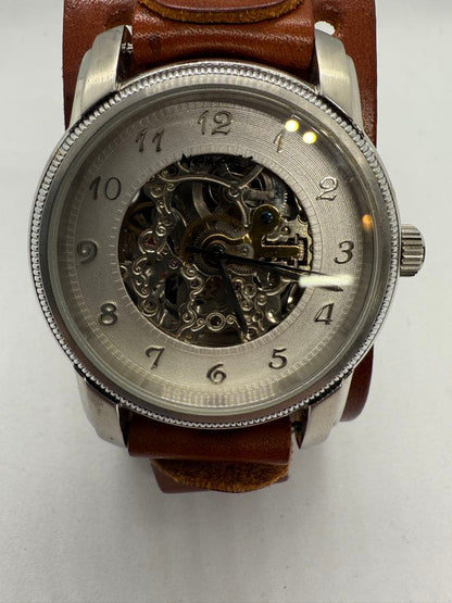Nemesis Skeleton Automatic Watch Leather Strap
