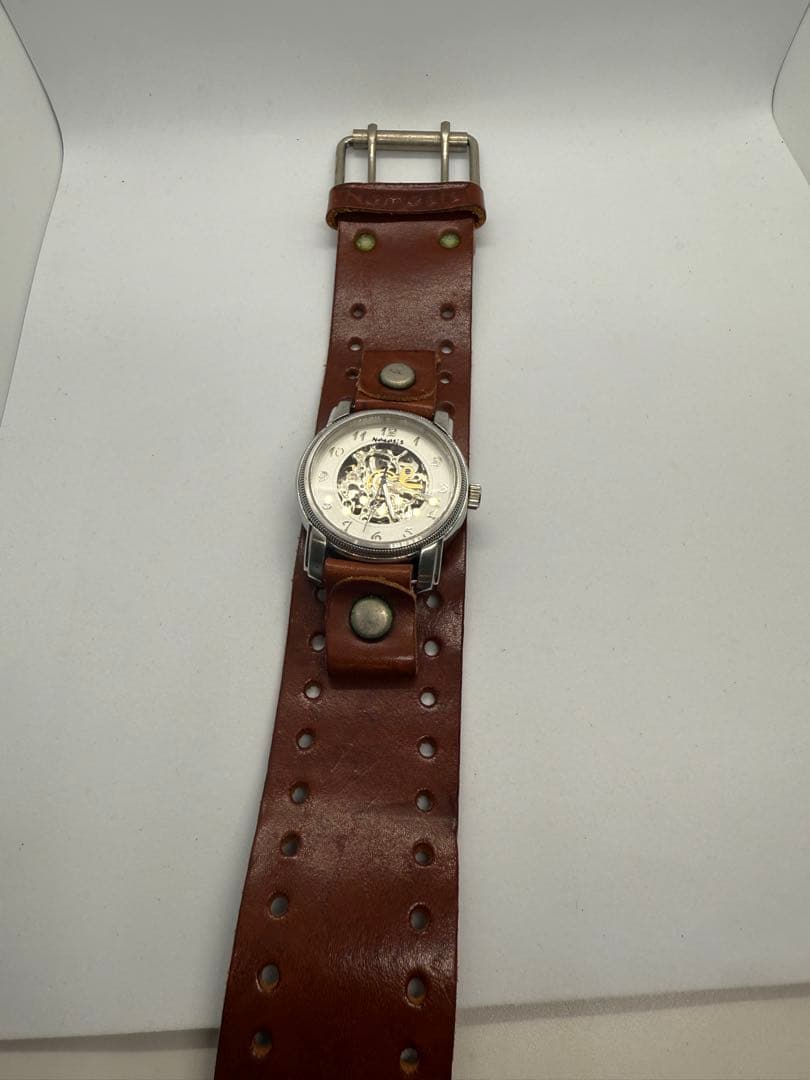 Nemesis Skeleton Automatic Watch Leather Strap