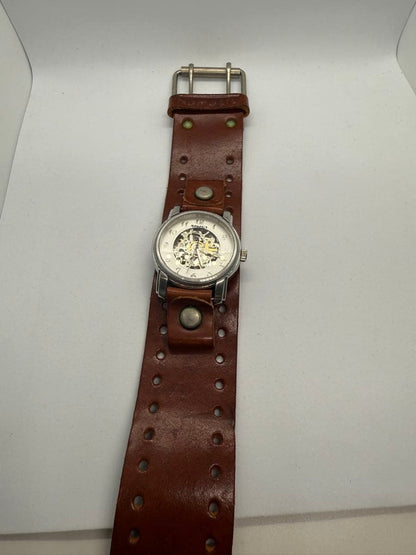 Nemesis Skeleton Automatic Watch Leather Strap