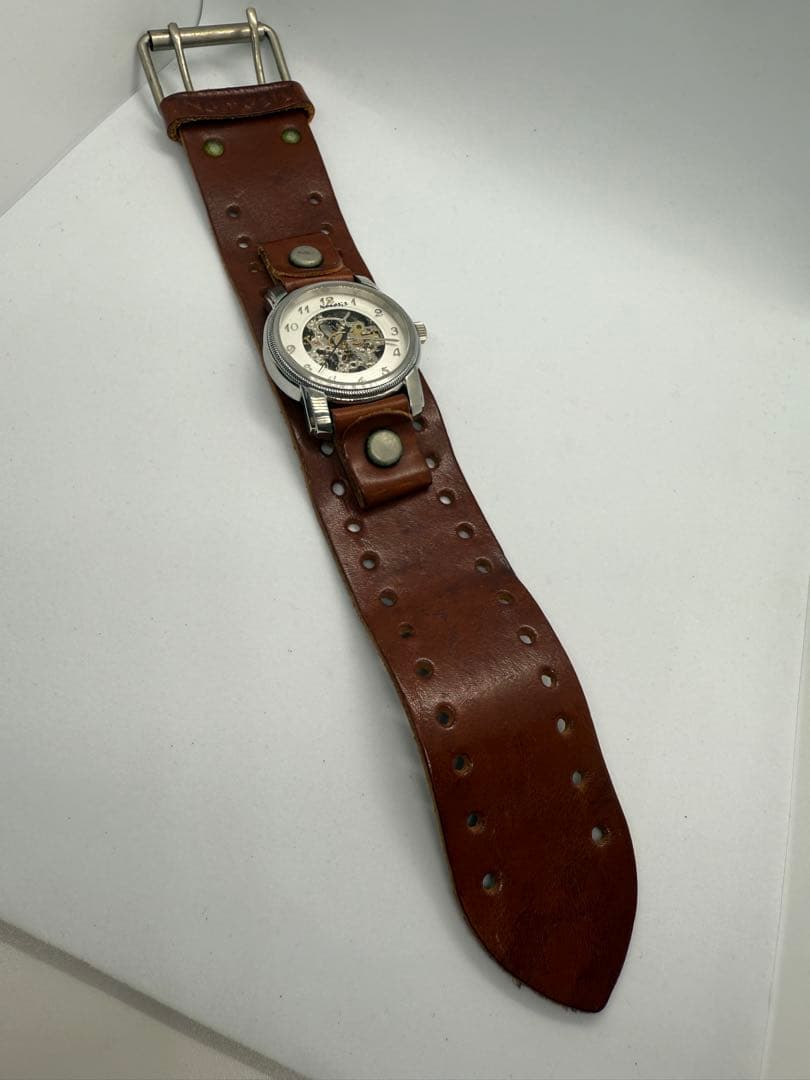 Nemesis Skeleton Automatic Watch Leather Strap