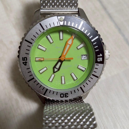 Unused Product Divers Watch Automatic Winding Watch Silver Green