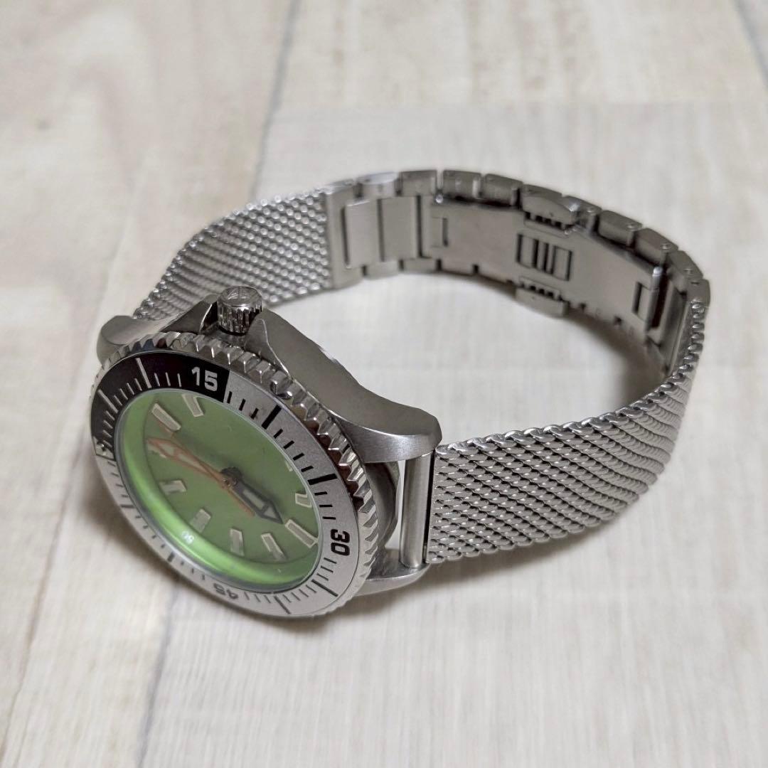 Unused Product Divers Watch Automatic Winding Watch Silver Green