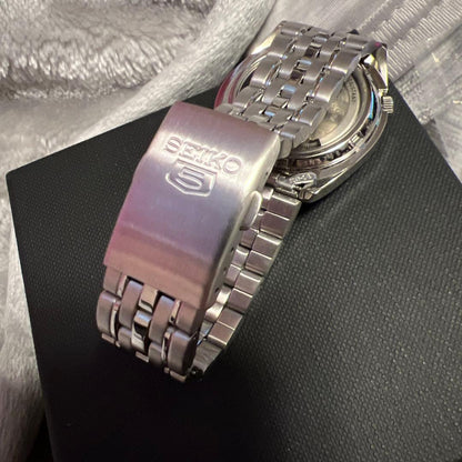 SEIKO 5 Sports Automatic Winding Watch White Dial SS Skeleton Case