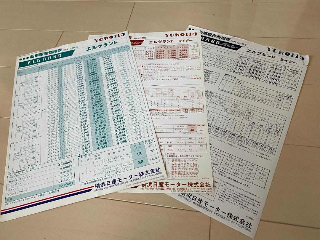 Nissan Elgrand E50 Series Catalog Set 1998 Edition