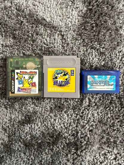 A set of 3 Pokémon game software. Game Boy, Game Boy Color, and Game Boy Advance games.
Do you want to play nostalgic Pokémon games again?
There are no boxes, instruction manuals, only body sales
I have been storing it at home
Since the body is not available, it is not possible to confirm the operation
Thank you for looking at it.