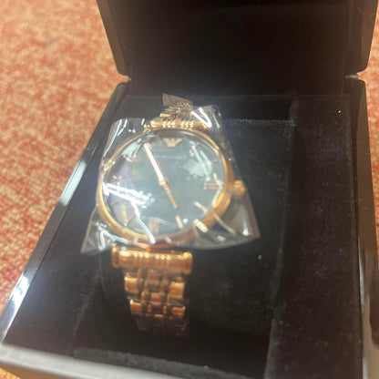 Armani Gold Analog Watch Box Included