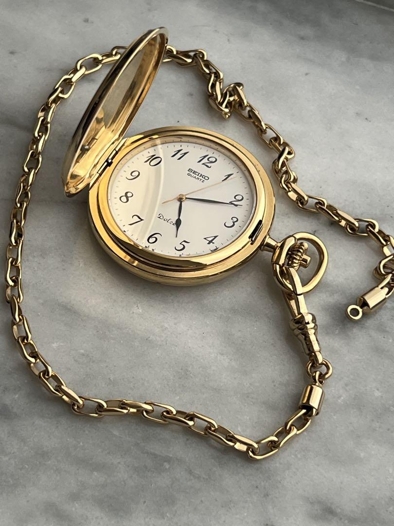 [Battery Replaced] Rare SEIKO Dolce Pocket Watch Dolce