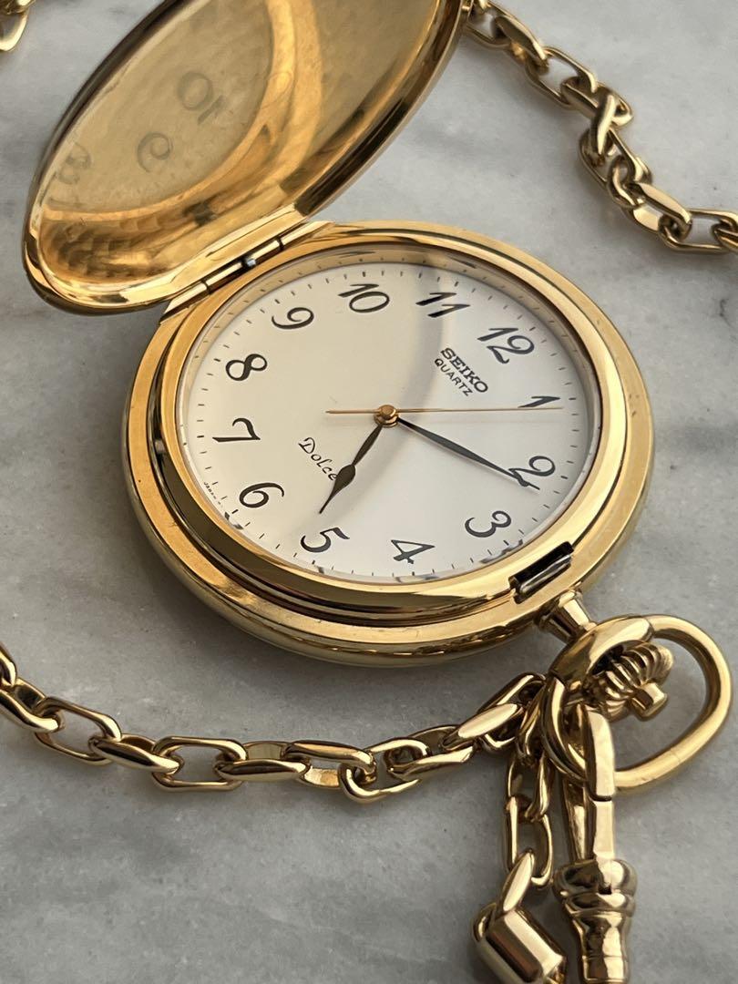 [Battery Replaced] Rare SEIKO Dolce Pocket Watch Dolce