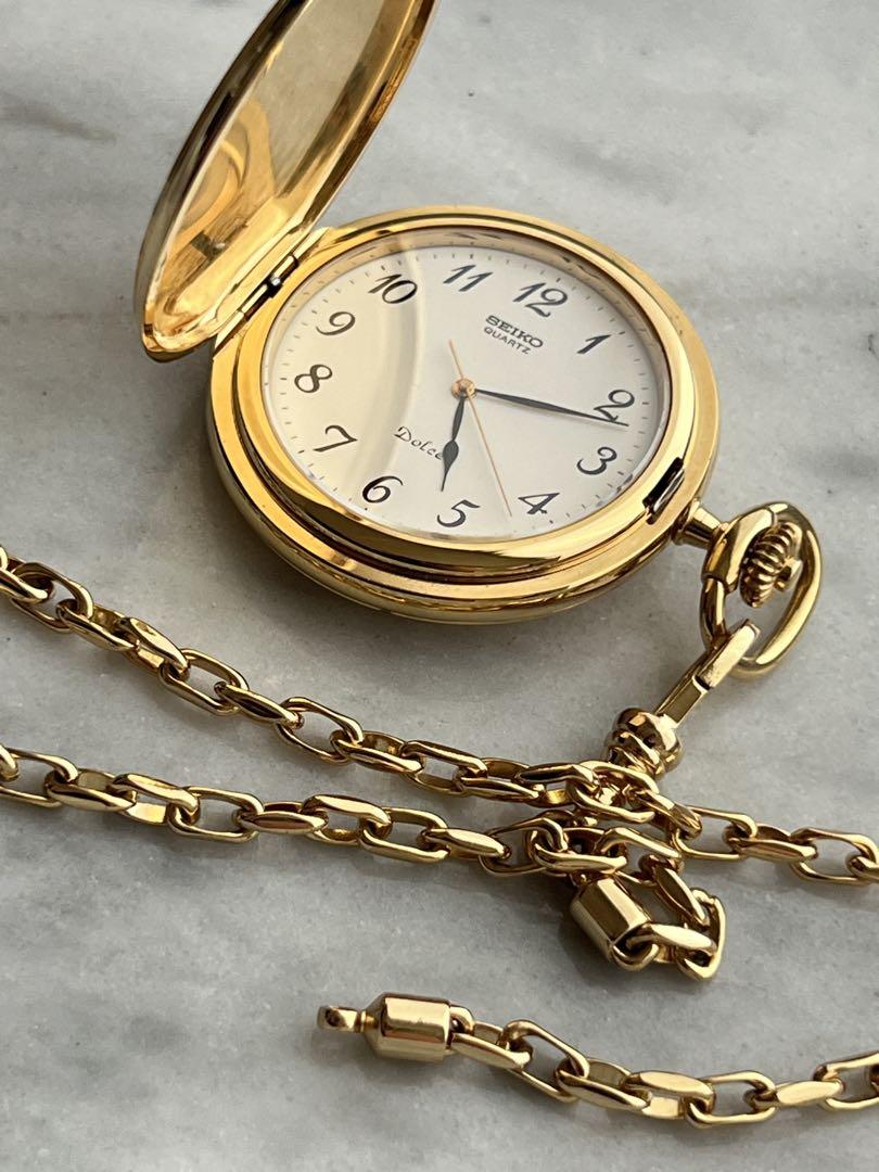 [Battery Replaced] Rare SEIKO Dolce Pocket Watch Dolce