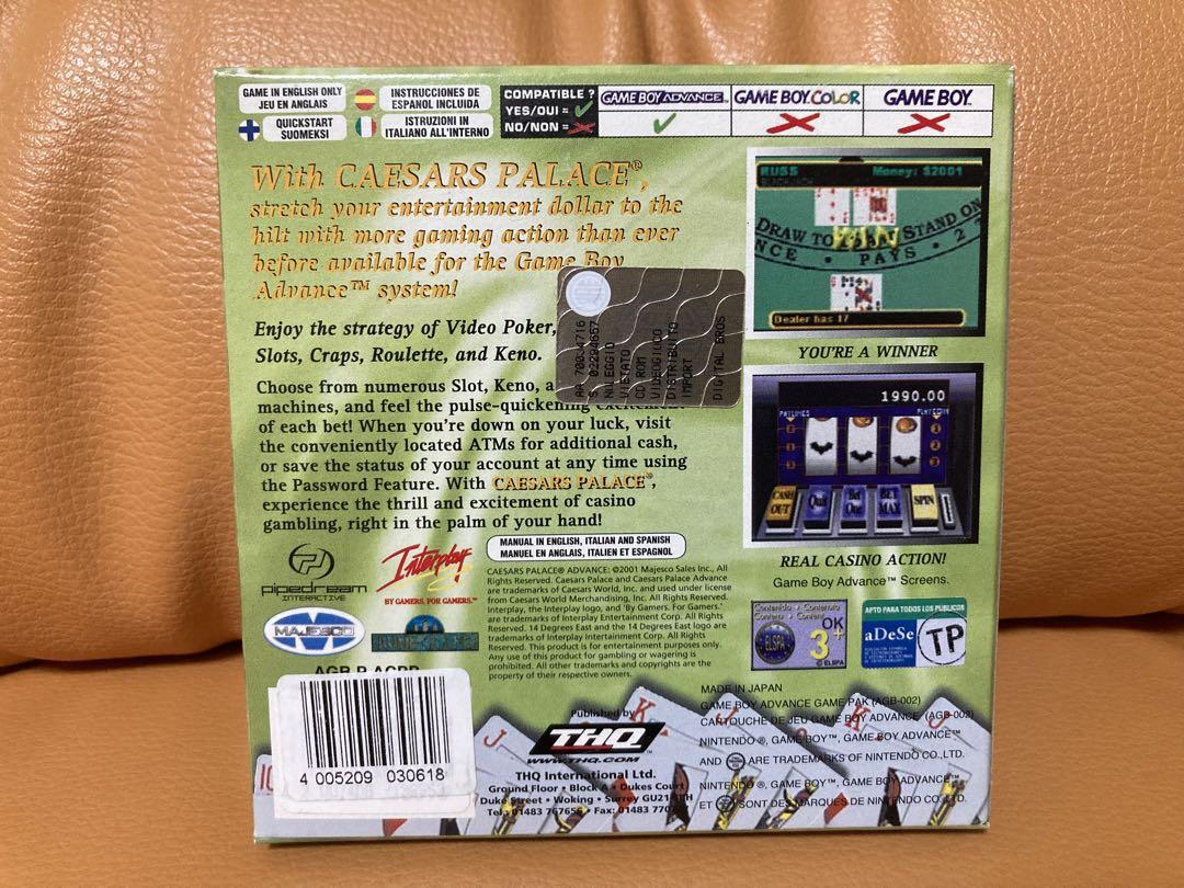 New Item, Unopened, Caesars Palace Advance, CAESARS PALACE, GBA