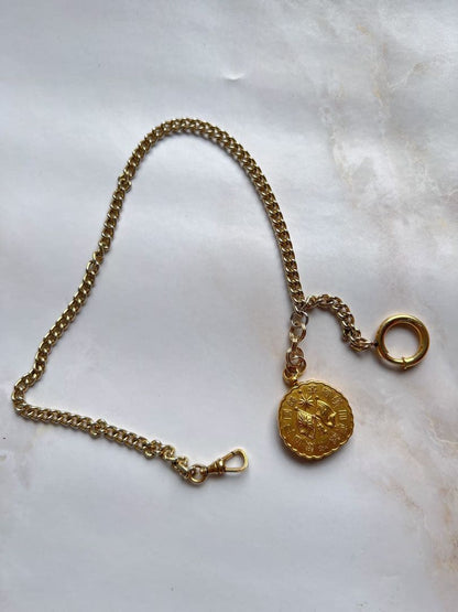 Antique Pocket Watch Chain Lock Compass Pointer 1/20 12k G.F