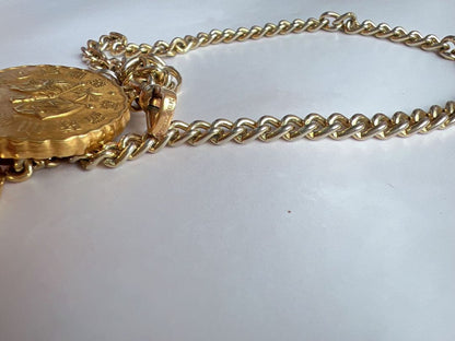 Antique Pocket Watch Chain Lock Compass Pointer 1/20 12k G.F