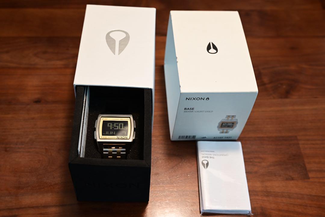 NIXON BASE Digital Watch Silver/Gold