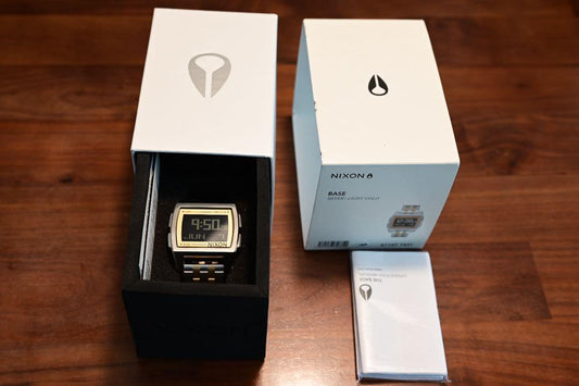 NIXON BASE Digital Watch Silver/Gold