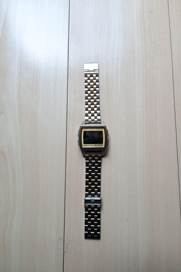 NIXON BASE Digital Watch Silver/Gold