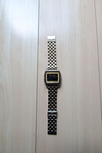 NIXON BASE Digital Watch Silver/Gold