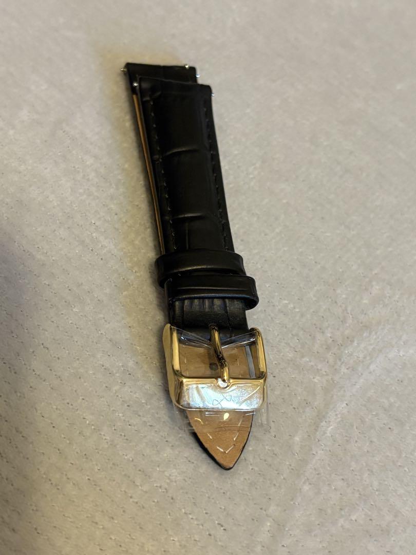BLACK CROCODILE LEATHER STRAP WITH PIN BUCKLE
