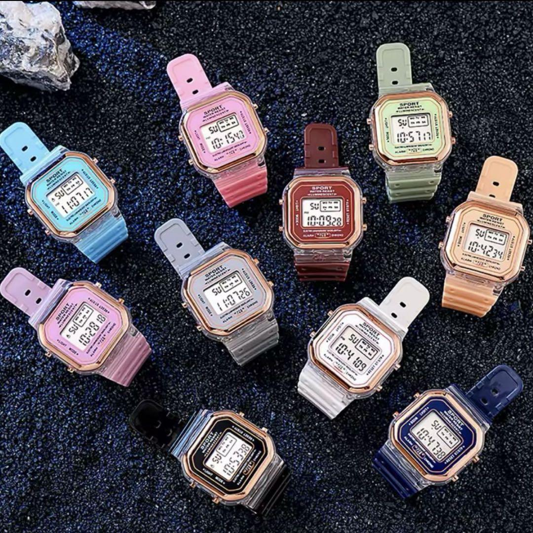 New Unworn Digital Sports Watch Multi-function Men's Women's White