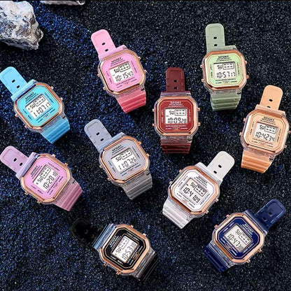 New Unworn Digital Sports Watch Multi-function Men's Women's White