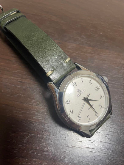 POLJOT Poliotte Hand-Wound Watch Silver Dial Leather Strap