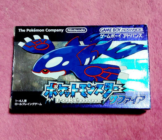 GBA Pokémon Sapphire Game with Box and Manual