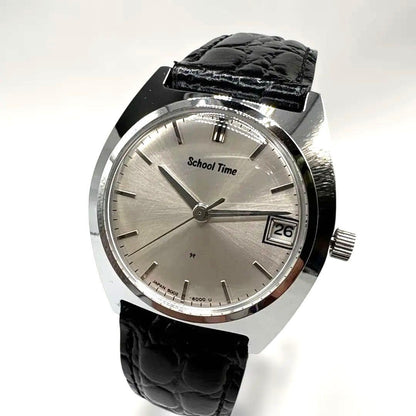 School Time Hand-Wound Watch 5000-6000 Silver Dial  Difficult to Obtain