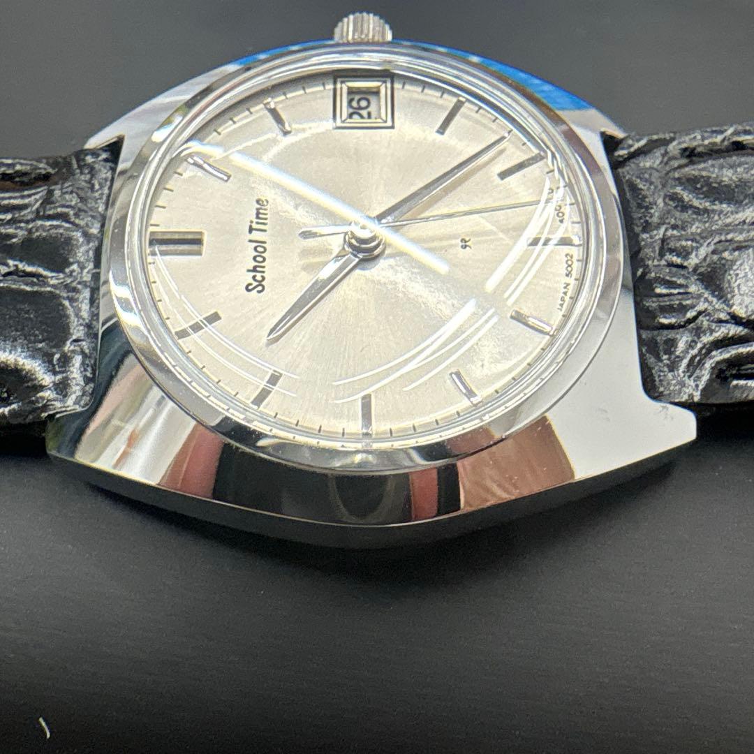 School Time Hand-Wound Watch 5000-6000 Silver Dial  Difficult to Obtain