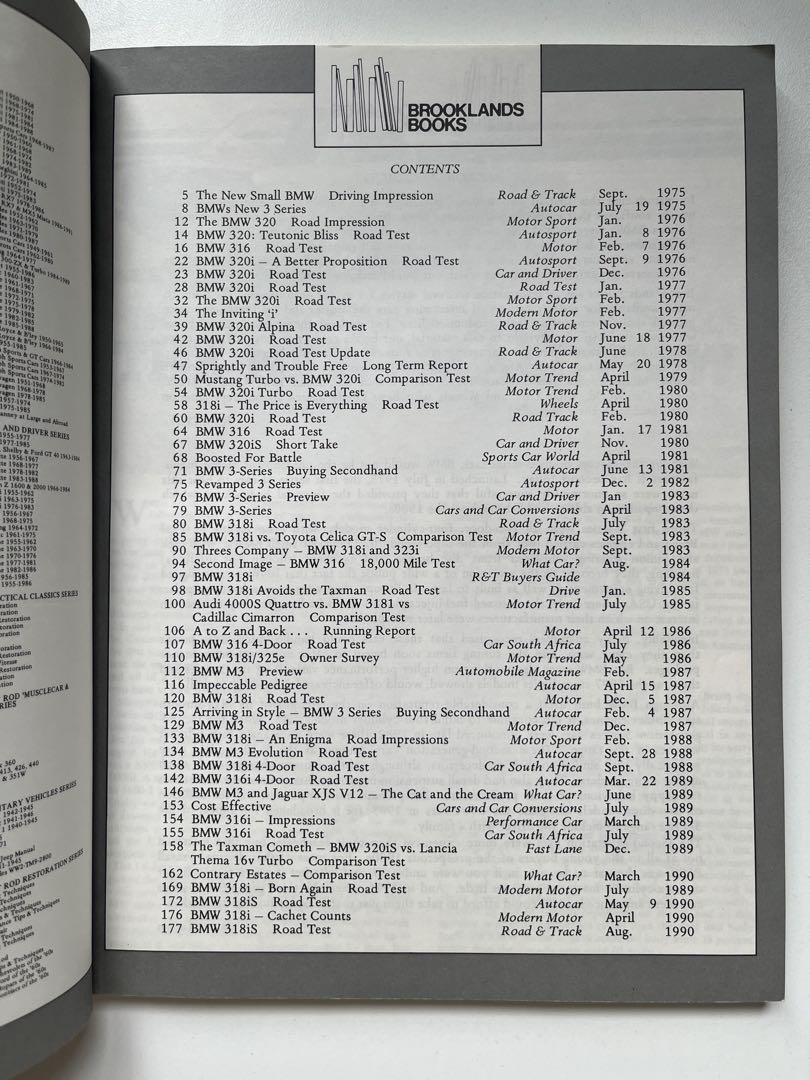 BMW 316 318 320 Gold Portfolio Car Book