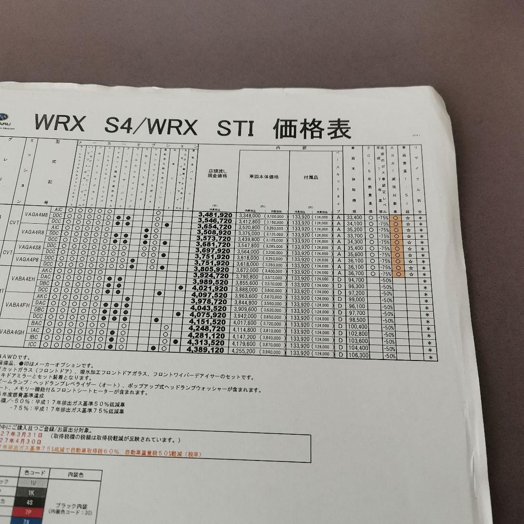 SUBARU WRX STI Catalog & Price List Subaru