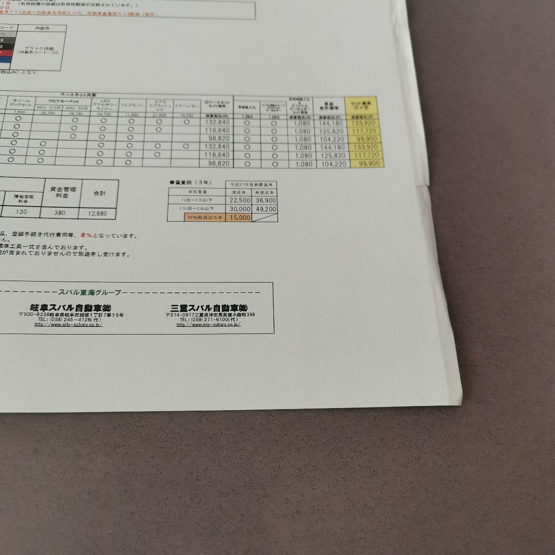 SUBARU WRX STI Catalog & Price List Subaru