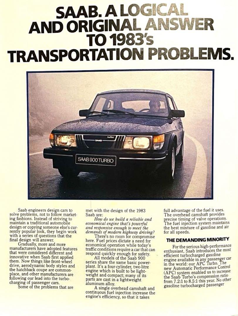 SAAB 1983 USA Catalog