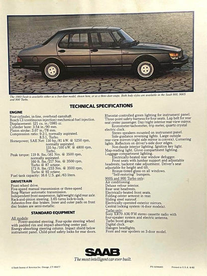 SAAB 1983 USA Catalog