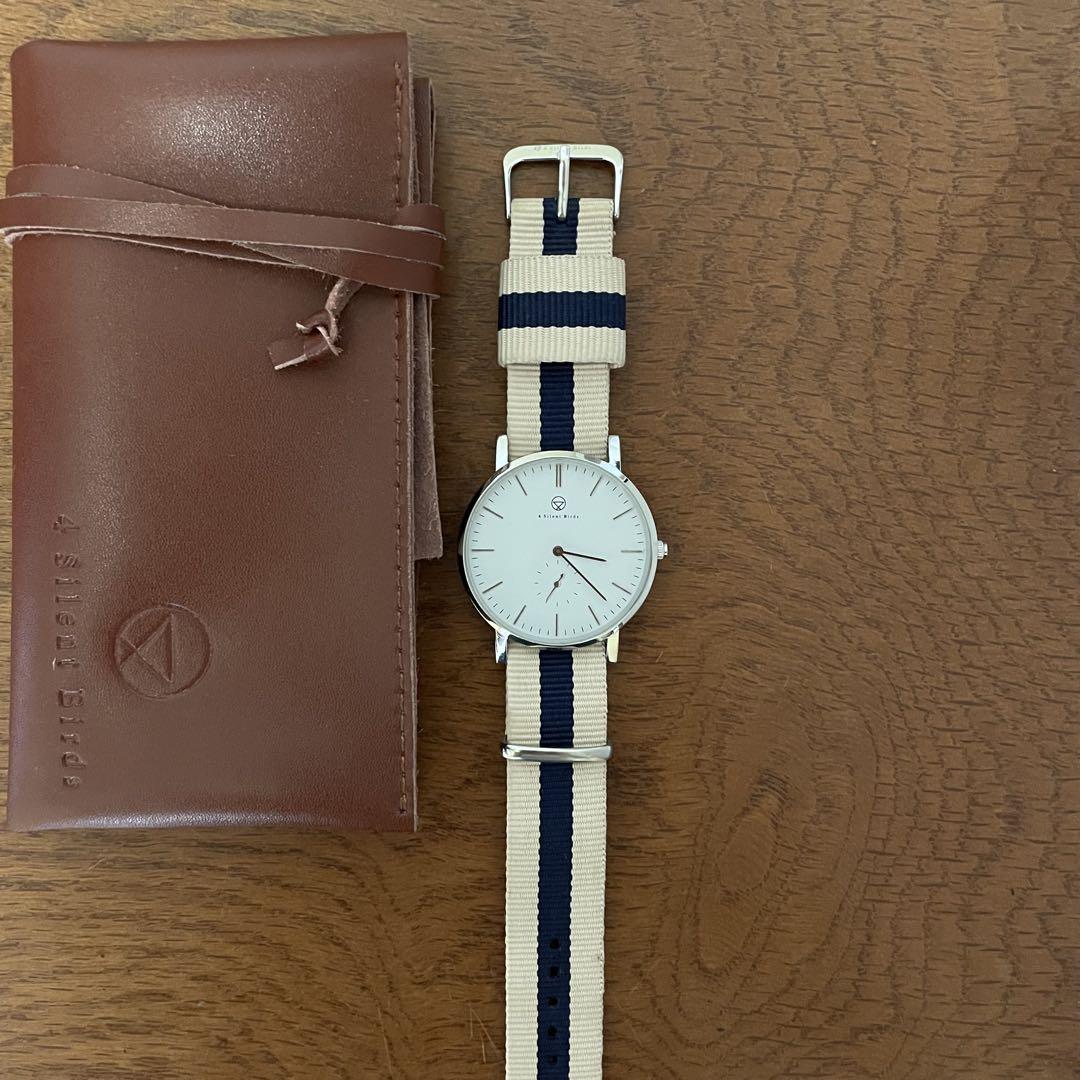 4silent birds Battery Replaced 40mm Second Hand Watch with Case