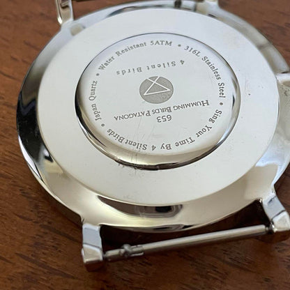 4silent birds Battery Replaced 40mm Second Hand Watch with Case