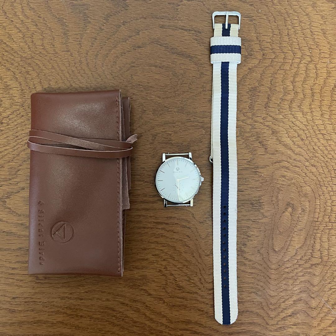 4silent birds Battery Replaced 40mm Second Hand Watch with Case