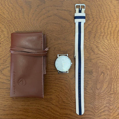 4silent birds Battery Replaced 40mm Second Hand Watch with Case