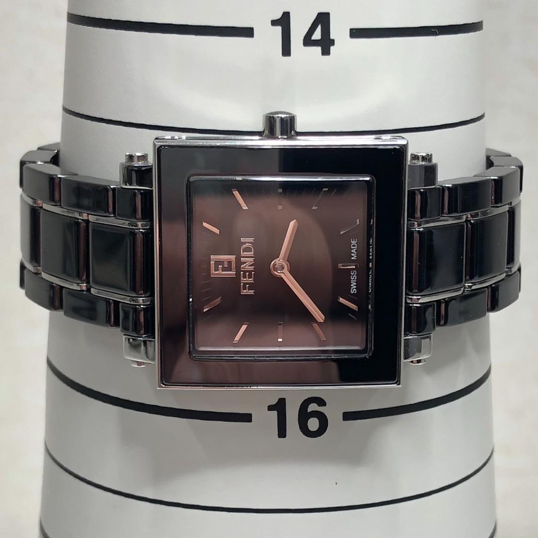 Operational FENDI Quadro 6200L Black Ceramic Watch